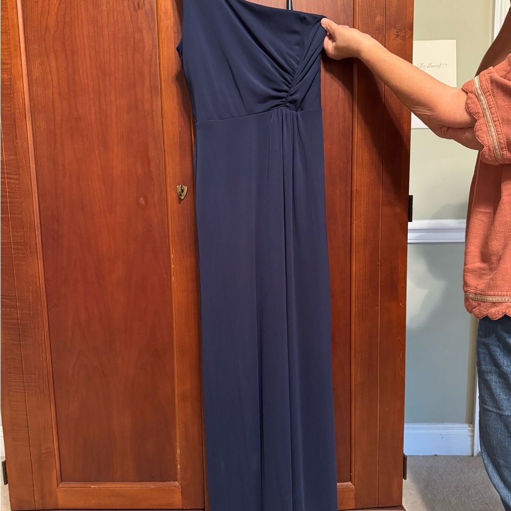 Weddington Way One-Shoulder Navy Evening Gown
